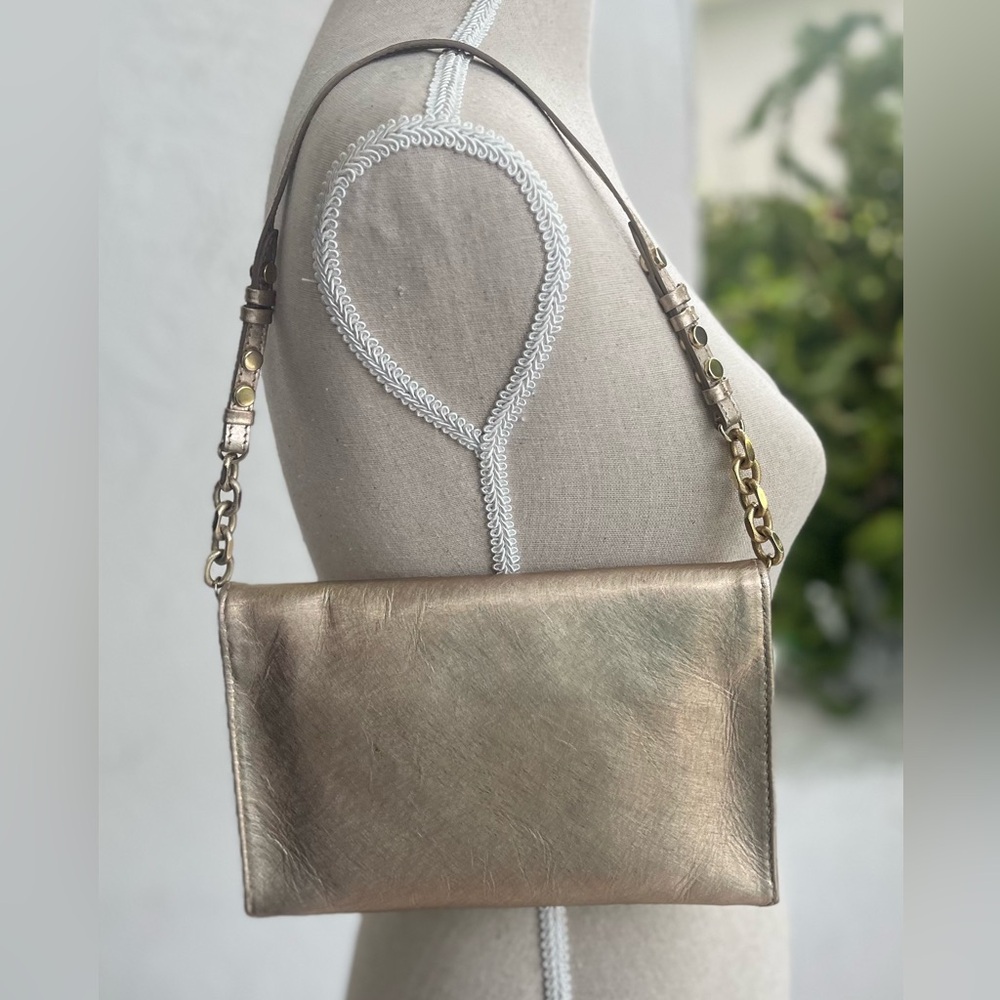 🩷JIMMY CHOO🩷 Gorgeous Authentic Rare Envelop Clutch/Small Bag in Champagne - Picture 5 of 16